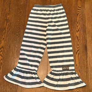 Matilda Jane Gray and White Striped Wide Leg Pants Size 12